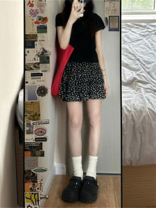 Váy Ngắn Hoa Mùa Hè Màu Trắng Cạp Cao Chữ a Váy Ngắn Nửa Thân Nữ Váy Ngắn Phong Cách Hàn Quốc Mùa Hè Mới Váy Ngắn Họa Tiết Nhỏ