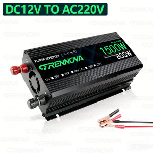 1500W True Rated Power Inverter 12V/24V/48V to 110V/220V AC Converter with USB for RV Camping Off-Grid CE FCC Certified
