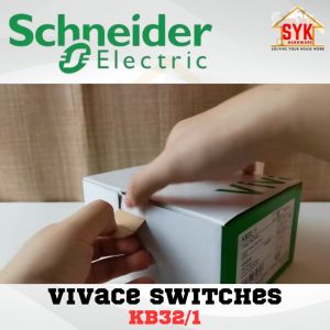 SYK Schneider Vivace 13A 15A 1Gang 2Gang 3Gang 4Gang 1Way 2Way Bell Press Telephone Outlet Cable Plug Switch Socket