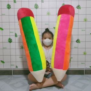 GỐI ÔM DÀI GỐI NGỦ CHO BÉ HÌNH BÚT CHÌ SIZE LỚN VẢI NHUNG MỀM MỊN 100% GÒN AN TOÀN CHO BÉ