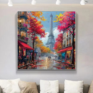 Scenic Eiffel Tower Autumn Street Landscape Jigsaw Puzzle 500/1024PCS Stress Relief Puzzle Wall Art Decor Gift