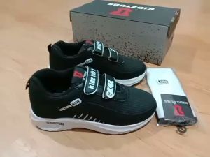 Sepatu Sekolah Anak Laki Laki Perempuan Warna Hitam Tali Perekat Rekat Velcro Kecil Tanggung Umur Usia PAUD TK SD SMP SMA-KIDZTUBS20198723