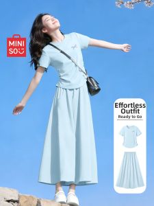 Miniso | Stylish Petite Slim Fit Dress and Pants Summer Set