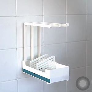 ผลิตภัณฑ์น้ำเปล่าที่วางฟองน้ำอ่างล้างจาน พร้อมถาดรองน้ำ ราคาพิเศษ 24 ชม. สามารถส่งไปในห้องครัว ที่กระชับชุดใหม่ การใช้งานเป็นเรื่องที่ไม่ต้องเจายในผนัง สมมุติสำหรับโรงแรก 23.5x11x24.5 ตรัว