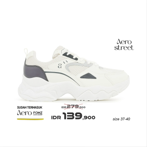 Aerostreet 37-40 Kiara Natural Abu Natural - Sepatu Sneakers Wanita