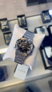 CASIO นาฬิกาผู้ชาย รุ่น AMW-870D-1A สเตนเลสสตีล หน้าปัดสีดำ คาสิโอ