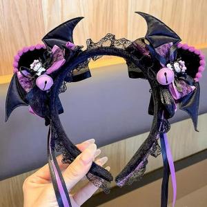 Kurokos Childrens Devil Wings Headband Female Model Bell Tassel Hairpin Kurokos Headwear Korean Style Child Accessory