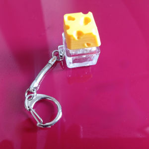 Funny Cheese Key Chain Keyboard Stress Relief Fidget Button Cheese Keycap Fidget Clicker Keychain Keyboard Keychain Finger Toys
