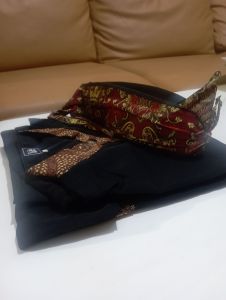 Baju stelan pangsi sunda anak plus ikat/baju adat sunda anak