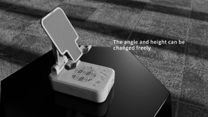 ZEALOT Z7 Foldable Adjustable Phone Stand Built-in Bluetooth 5.2 Speaker1200mAh BatteryAnti-slip Silicone PadType-C Charging Portable Desktop Phone Holder For Live Streaming Video Watching Travel Smartphone Tablet