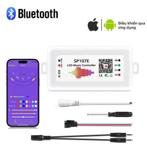 Bộ Điều Khiển Đèn LED Dải RGBIC Có Thể Định Địa Chỉ WS2812B/WS2811 SP107E Điều Khiển Nhạc Bluetooth Thiết Bị Thông Minh Dành Cho WS2812B SK6812 SK9822