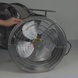 220V/380V Stainless Steel Silent Air Circulation Fan พัดลมหมุนเวียนอากาศแรงลม 1450 รอบ/นาที 150W/180W ใบพัดทำจากอลูมิเนียมโลหะทั้งหมดสแตนเลส