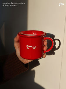 Original Goodfornothing Red Ceramic Dog Mug Coffee Milk Water Cup Small  Style Universal for Everyone Made in China