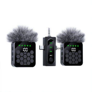 Mini Wireless Lavalier Microphone 2.4G Noise Cancellation for iPhone Android Video Recording Interview Portable Wireless Mic