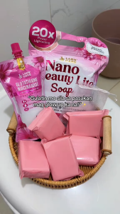 【Whitening Combo】LABN CARE Nano Beauty Lite Soap & Glutathion Niacinamide Lotion Combo - 20X Brightening Power Micro Peeling 5pcs Soaps 70g Each and 200ml Lotion Pouch