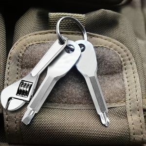 3-piece mini portable screwdriver set multifunctional mini wrench keychain - suitable for bicycle and motorcycle repair tools