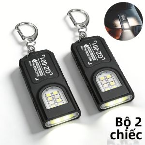 Đèn Pin Mini LED COB Có Thể Sạc Lại Chống Nước Móc Khóa Đèn Khẩn Cấp EDC Với Chức Năng Sạc Từ Tính Dùng Cho Cắm Trại Ngoài Trời