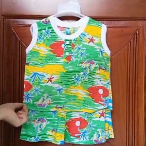 Đồ bộ tole lanh bé trai C2H21 quần áo trẻ em sơ sinh quần đùi áo sát nách trẻ em dưới 3 tuổi đồ bộ mặc nhà giá rẻ thoáng mát