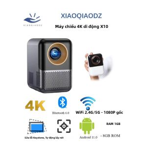 XIAOQIAODZ 4K Máy Chiếu Di Động 1080P Độ Phân Giải Gốc Android Rạp Hát Tại Nhà Thông Minh Mini LED Wifi Bluetooth Trò Chơi Điện Tử Điện Thoại Điện Ảnh