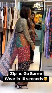 (PREORDER ) MK1296 READY MADE SAREE New Trending Zip Nd Go Saree