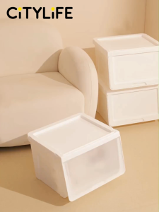 Citylife 40L Stackable Storage Box Front Opening Container Box Thickened Household Large Capacity Storage Box