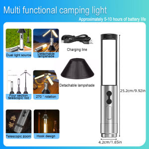 Portable Telescopic LED Flashlight Rechargeable Folding Searchlight for Outdoor Car Repair Camping Tent Lighting