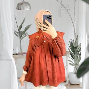 ATASAN WANITA POLOS// KEMEJA WANITA SMOK CRUSH TERBARU BISA COD