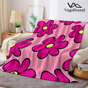 pink magenta flower Flannel Blanket Warm Soft Halloween Christmas Decorative Couch Warm Cozy All-Season Gift