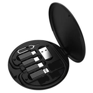 ชุดอะแดปเตอร์สายชาร์จเร็ว5 In 1อเนกประสงค์60W ชุดอะแดปเตอร์สำหรับโทรศัพท์มือถือแบบพกพา USB C To Type C/ios อุปกรณ์/Micro /Usb กล่องแปลง Kabel Set ข้อมูลเดินทางพร้อมขาตั้งแบบซ่อนหมุดปักการ์ด