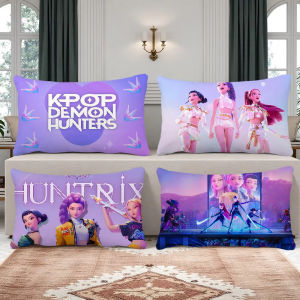 KPop Demon Hunters Print Rectangle Pillowcase Living Room Sofa Cushion Cover Home Bedroom Room Decoration Pillowcase Gift