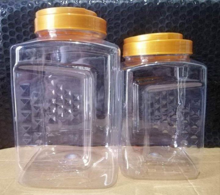 Plastic Square Grip Jars 1.5 liter and 2.5 liters Lazada PH