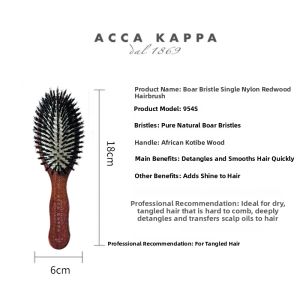ACCA KAPPA Air Cushion Massage Comb Smooth Natural Voluminous No Tangle Static Free Suitable for All Hair Types