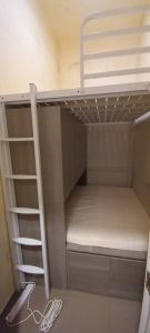 Loft bed with storage cabinet bed customize for helper room singapore/bomb shelter /store room/unity
