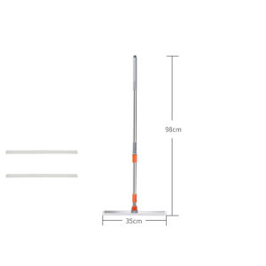 LMETJMA Rubber Floor Squeegee with Extendable Long Handle Household Silicone Air Broom Sweeper Floor Scrubber for Bathroom