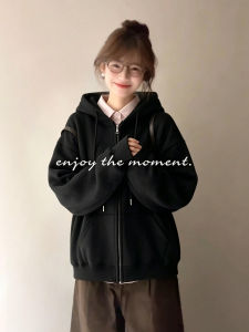 SUHUIQIAN | New Autumn Korean Style Relaxed Hooded Long Sleeved Zipper Jacket