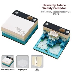 3D Paper Carving Creative Desk Calendar Hand-Torn Notepads