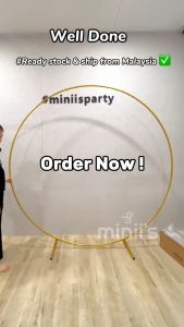 Miniis 1m 1.5m 2m 2.4m Circle Arch Wedding Background Wrought Golden Metal Round Balloon Arch kit Decoration White / Gold