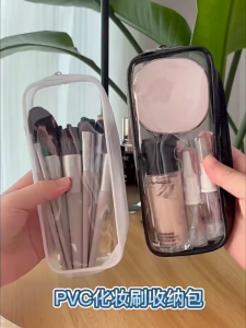Waterproof Transparent PVC Makeup Bag Organizer Toiletry Bag Multi-functional Portable Travel Large Capacity Cosmetics Storage Bag Pencil Case