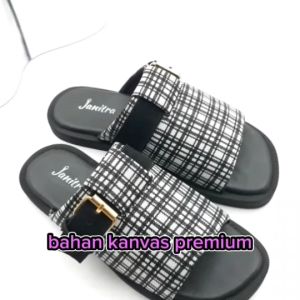 Janitra Official Shop - Quellan Sandal Wanita Casual Model Kokop Gesper Kotak Kekinian Cantik