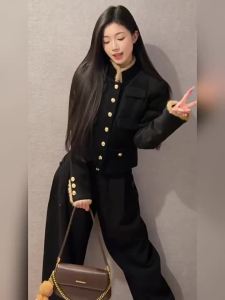 CHANGTONG | Stylish Elegant Soft Beauty Unique Black Jacket