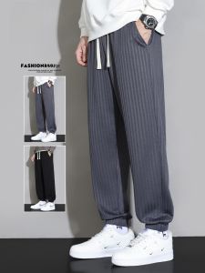 ROMON | Romon Mens Casual Thickened Autumn Winter Sports Loose Fit Sweatpants Elastic Waist Cargo Pants Long Trousers For Plus Size