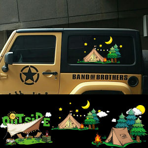 Camping Stickers Car Outdoor Camping Adventure Off-road Vehicle Stickers Rear Glass Decorative Stickers Body Anti-scratch Stickers Reflective Waterproof Decals