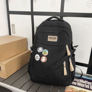 Schoolbag Girls Junior High School Students Large Capacity Vintage Style Backpack Mens High School and College Student Casual Backpack Travel Bag