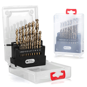 M35 Cobalt Metric Drill Bits Set (1mm-10mm/19pcs)Shank Jobber Drill BitsHSS Twist Drill Bits for Stainless Steel Hard Metal