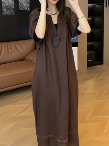 Elegant French Style Slimming Dress Womens Fashionable Summer New Arrival Petite Size Trendy Skirt Korean Loose Fit Long Dress