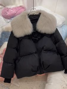 Winter New Style European Design Chinese National Style Cotton down Jacket Womens Bread Coat Fur Collar Regular Sleeve Length