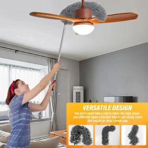 Duster Brush with Extendable Telescopic Handle Multi-Surface Cleaning Tool for Ceiling Fans Car Seat Home Furniture Narrow Gaps