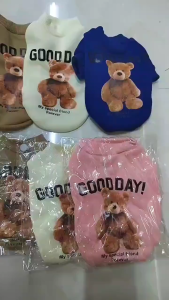 MADDIE เสื้อยืดแขนสั้นลายการ์ตูน หมา แมว หมี QHMPS00382