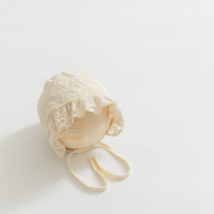 Sweet Lace Trim Baby Hat Princess Sunshade Spring Autumn Newborn Girl Court Cap Cotton Blend Fabric Outing round Top Other Brim