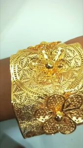 Gelang kendari Xuping Terbaru Dubai wanita dewasa Perhiasan lapis Emas 24k Wanita Motif Bangle anti karat tidak mudah luntur